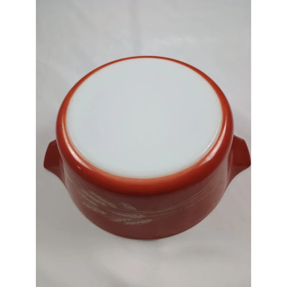 VTG Pyrex Autumn Harvest Casserole Dishes 2pc Set W Lids 475-B 2.5L 474-B 1.5L